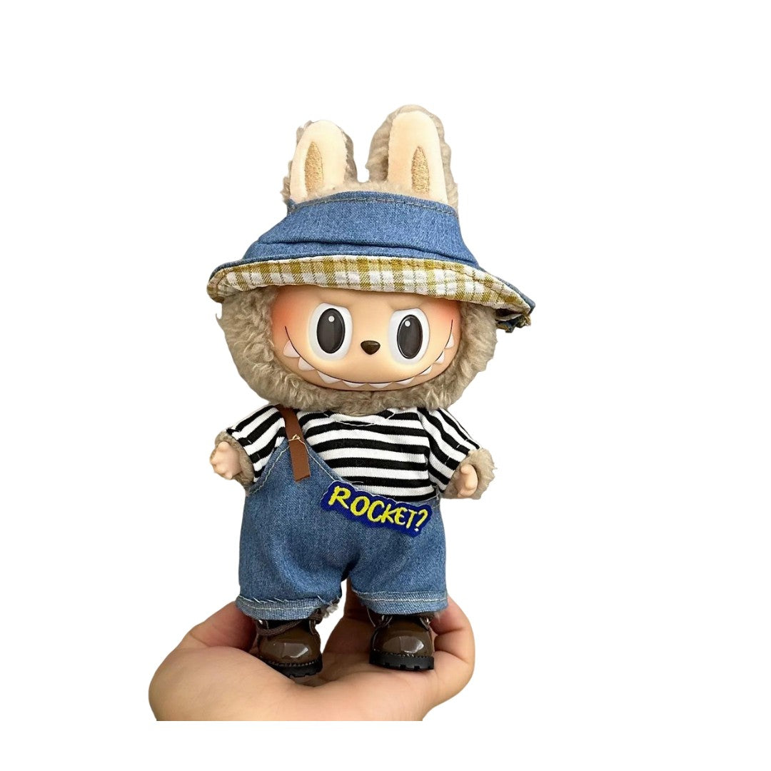 Set | Denim Overalls + Hat
