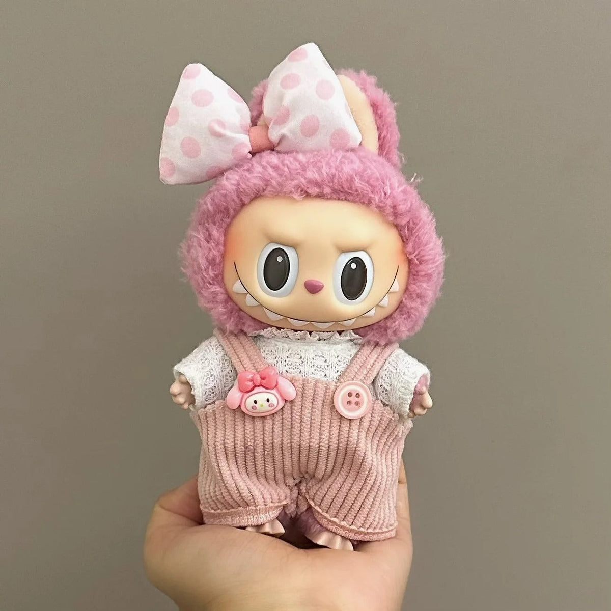 Set | Pink Overalls + Bow
